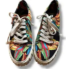 Farm Rio Black Multicolor Banana Platform Sneakers - Size 9.5 Women's