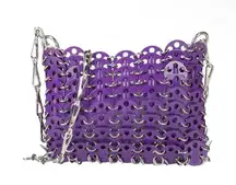 Paco Rabanne 1969 Nano chainmail shoulder bag Purple