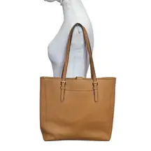 Michael Kors Jet Set Travel Tote Brown Safiano Leather Luggage One Size