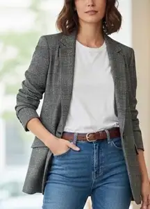 Rag & Bone Glen Plaid Blazer Parisian Workwear Office Core Capsule Wardrobe Sz 8