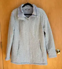 The North Face Quilted Fleece Lined Jacket Light Grey Womens XL