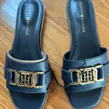 NEW Tommy Hilfiger Navy Slide Sandals size 8