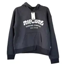 NWT Rip Curl Women's Surf Puff Heritage Hoodie Size M Washed Black Gray