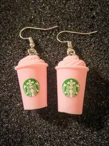 Starbucks Pink Coffee Cup Earrings