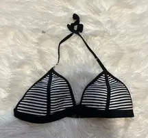 Black & White Striped Bikini Top
