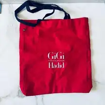 GiGi Hadid x  Red Tote Bag Shopper Tote - Canvas with Navy Straps