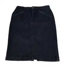 Lauren Jeans Co Premium Denim Midi Skirt Women’s 4 Dark Wash Preppy Classic Y2K