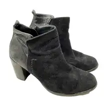 Paul‎ Green Rockin Booties Black Suede Leather Metallic Size 7 / US 9.5