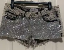 Blingy Sequin Jean Shorts