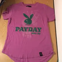 Playboy Payday Everyday T-shirt Stretchy Soft Lite Purple Size Medium