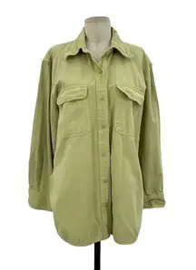 Aritzia Wilfred Free Nova Button‎ Up Top Shacket in Birch Green Size Medium
