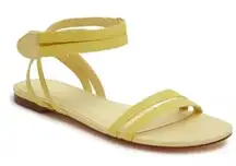 Rebecca Allen The Flat Two Strap Sandals Size 7 Citron Yellow Open Toe