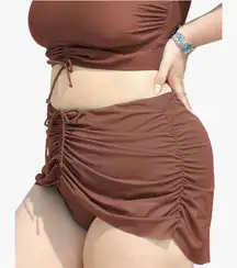 High Waist Ruched Swim Short Tummy Control Full Coverage Swimsuit Swim Skirt