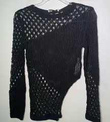 ZARA NWT asymmetric knitted sweater black size Small