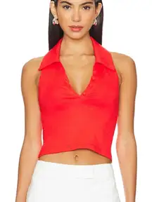 Revolve Superdown Iliana Halter Top in Red size Small $48