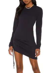 Pam & Gela Dress revolve shirred long sleeve mini womens Black (small) going out