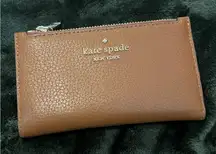 Kate Spade Fall Vibes Warm Classic Brown Leila Small Slim Bifold Wallet