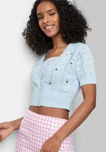 Wild Fable Two Piece Knit Floral Cardigan