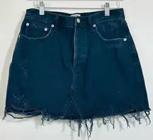 AGOLDE Los Angeles Premium Black Wash Distressed Denim Jean Skirt- Size 30