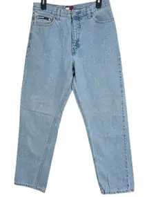 Tommy Hilfiger Vintage Tommy Jeans Classic Logo Light Blue Denim Wide Jeans 30