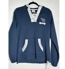 NFL For Her Titans Blue Silver V Neck Sweatshirt Size Medium NWT