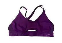 Brooks Sports Bra in Purple Front Cut out Size Small No Built in Padding