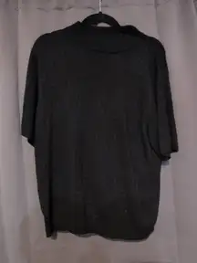 Sag Harbor Women's Large Black Glitter Sweater, Sparkle Turtleneck, Crop Sweater