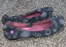 UGG Denim Ballet Flat/Slipper Leather Lining woman size 8 blackish gray color