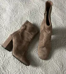 Faux suede booties