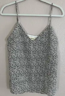 L’agence Gabriella Heart Polka Dot Print Silk Cami Camisole XS Small Revolve