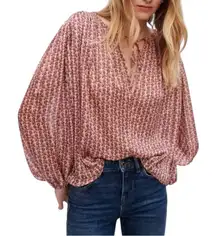 Maje Lolivate Printed Top Size 2 New MSRP $265.00