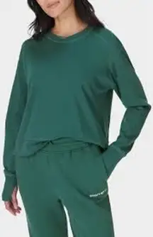 SWEATY BETTY M 10 After Class Crop Sweatshirt Crewneck Pullover Athleisure Top