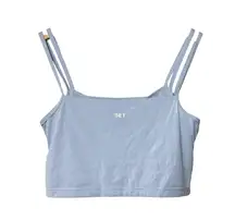 SET Active Formcloud Cloud Training Bra Blue Double Strap Crop Top Size L Yoga