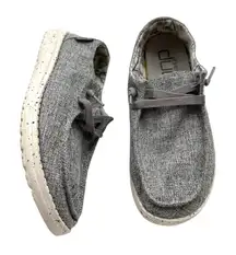 Hey Dude Gray Iron Wendy Linen Slip On Shoes