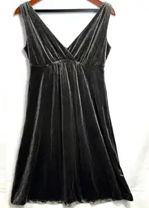 Y2K Old Navy XS Muted Brown Velvet Mini Dress Empire Sleeveless‎ Retro Babydoll