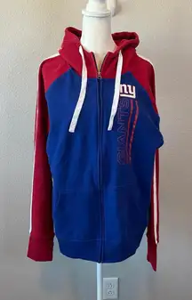 NFL Team Apparel NY Giants Hoodie Blue/Red Size XXL *Flaw