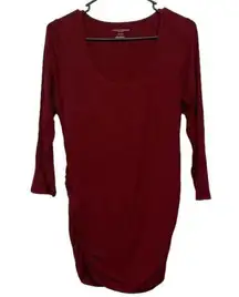 Women's Maternity A Pea in the Pod Pregnant Maroon L/S Scoop Neck Shirt Size MED