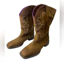 SheSole Women’s Western Square Toe Cowboy Boots Wide Calf Size 10W NIB