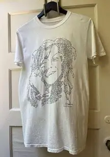 Vintage Dennis Wells Janis Joplin in their own words white Hanes T-Shirt Small