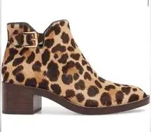 COLE HAAN Harrington Grand Genuine Calf Hair Leather Leopard Boots Women Size 8