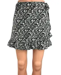 L.A. Hearts Black White Daisy Floral High Waist Ruffle Mini Skirt Size M