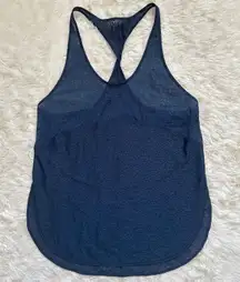 Tank Top Twist and Train Racerback Lace Mesh Sheer Navy