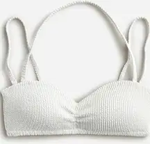 J Crew Textured Bikini Top Sweetheart Convertible Straps. White 3X(22/24) NWT