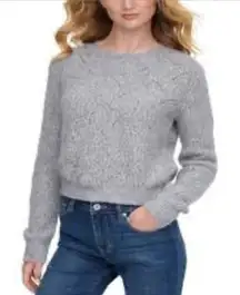 DKNY Jeans Gray Solid Knit Sweater
