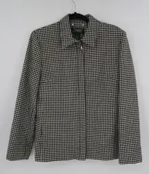 Lauren Ralph Lauren Houndstooth Wool Blend Blazer Jacket Women's Classic