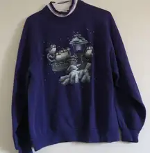 Vintage winter purple morning sun crewneck