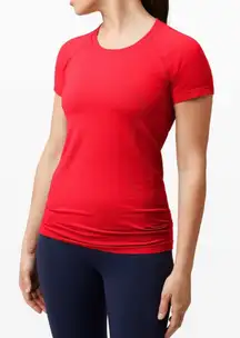 Lululemon NWT Swiftly Tech Short Sleeve 2.0 Red Hip Length Size 14