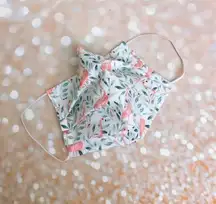 Pink Flamingo With Green Premium Cotton Face Mask 