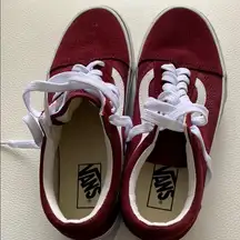 Vans Maroon‎ and White Classic Sneakers