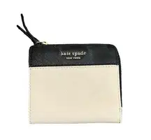 Kate Spade  New York Staci Colorblock Small L-Zip Bifold Wallet in Black Beige